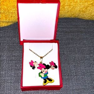 Mini Mouse Earrings and Necklace set